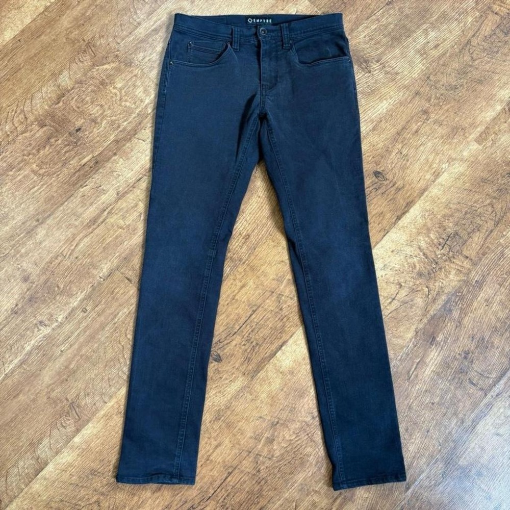 faded black Empyre Recoil slim skinny jeans with slight fade back leg openings